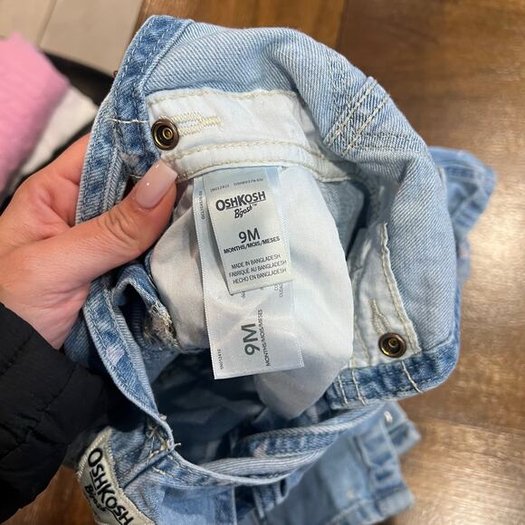 OshKosh Heart Denim Overalls 9 Months - Picture 3 of 5